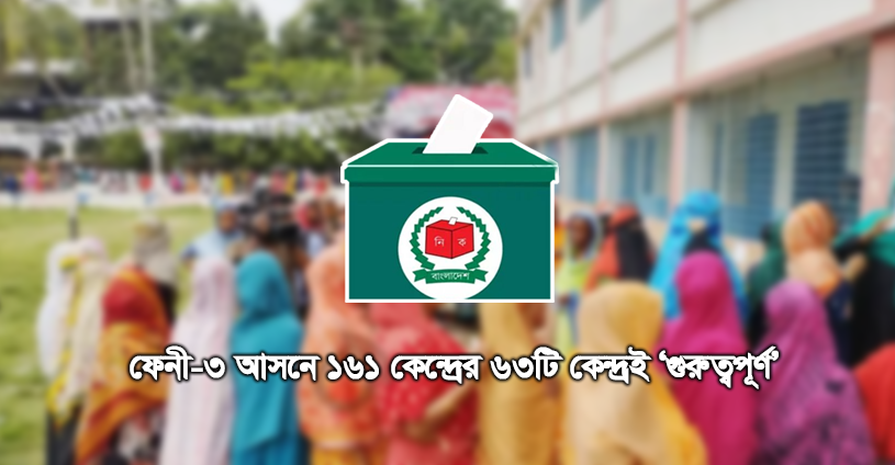 ফেনী-৩ আসনে ১৬১ কেন্দ্রের ৬৩টি কেন্দ্রই ‘গুরুত্বপূর্ণ’