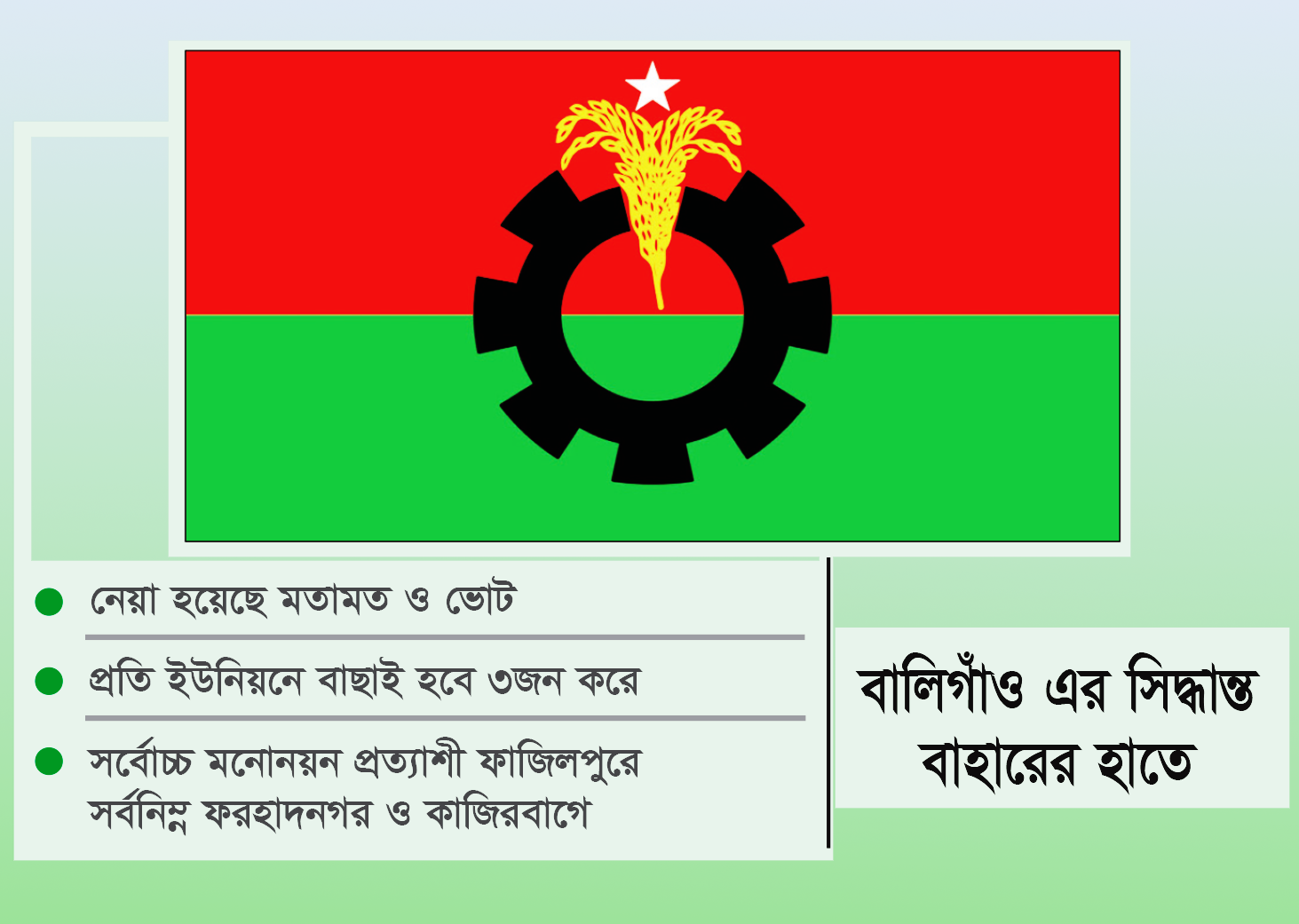 ফেনী সদরের ১২ ইউপিতে বিএনপির মনোনয়ন প্রত্যাশী ৮৫জন